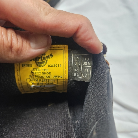 Doc Dr Martens Industrial Gunby Leather Steel Toe Work Shoes Womens 11 Men’s 10 - Picture 3 of 7